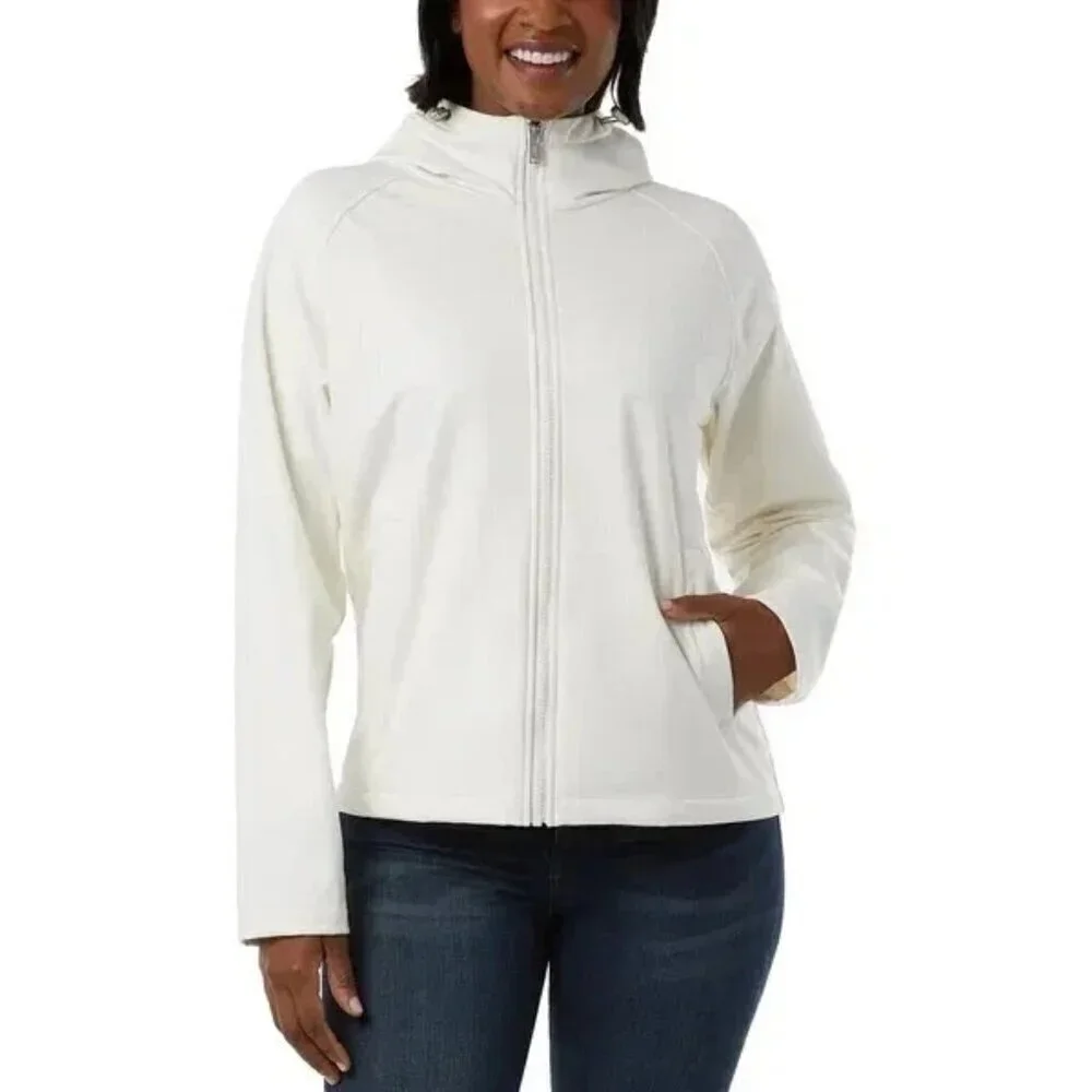 32 Degrees Heat Women's Size S Ivory Hooded Windbreaker Jacket